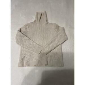 Charter Club Women's Long Sleeve Knit Turtleneck Medium Beige 100% Cashmere Soft